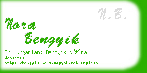 nora bengyik business card